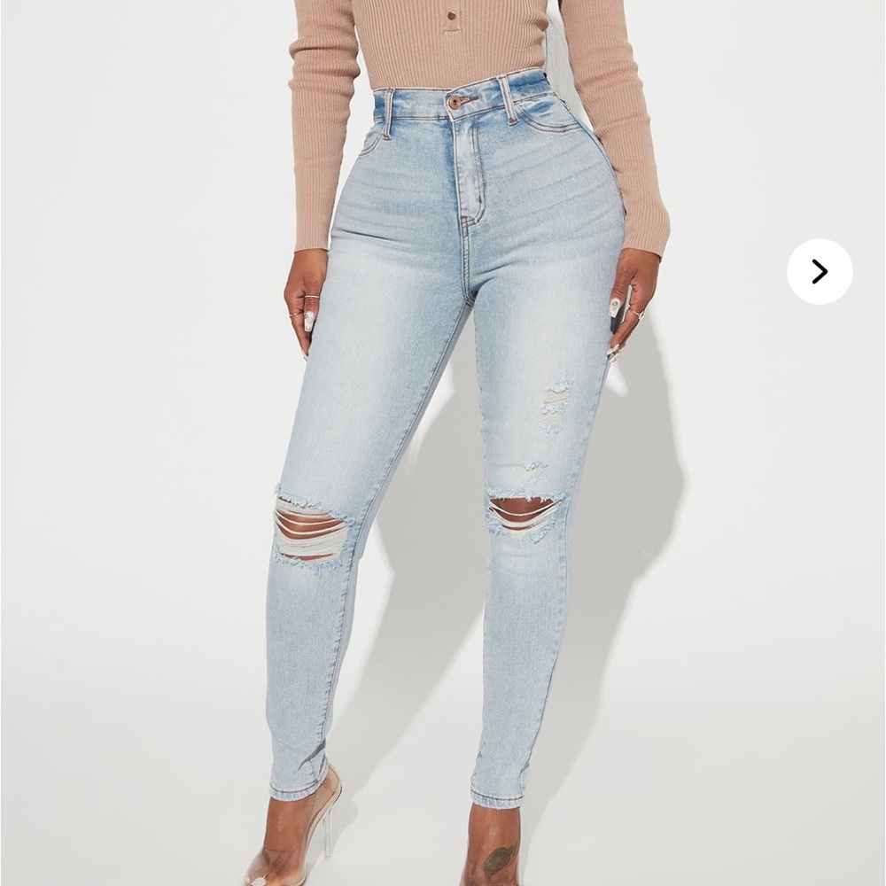 Fashion Nova High Rise Light Blue Jeans